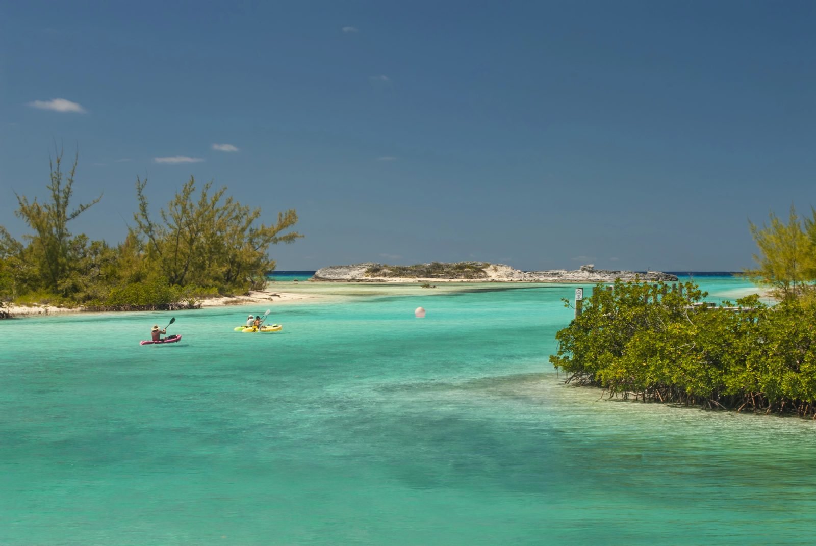 Kayaking in a sheltered creek on Cat Island